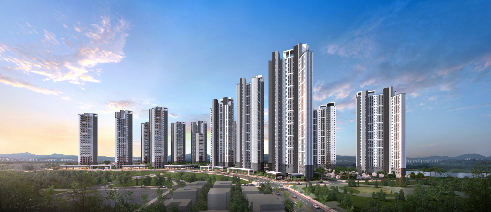 울산 회야강 리버스테이트 조감도